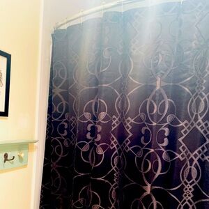 Black Fabric Shower Curtain